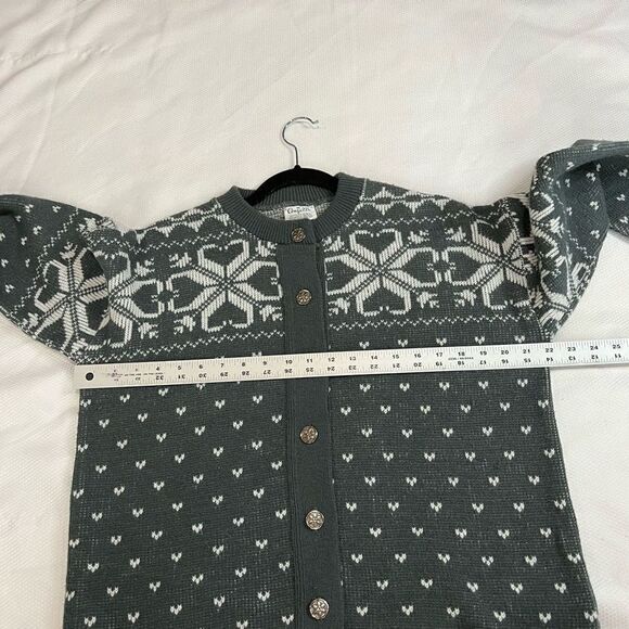 Vintage Angelli Gray White Fair Isle Cardigan - Picture 4 of 6